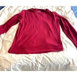 Eddie Bauer Long Sleeve Women's Crew Neck Tee Shirt  XXLT  Red-Wine